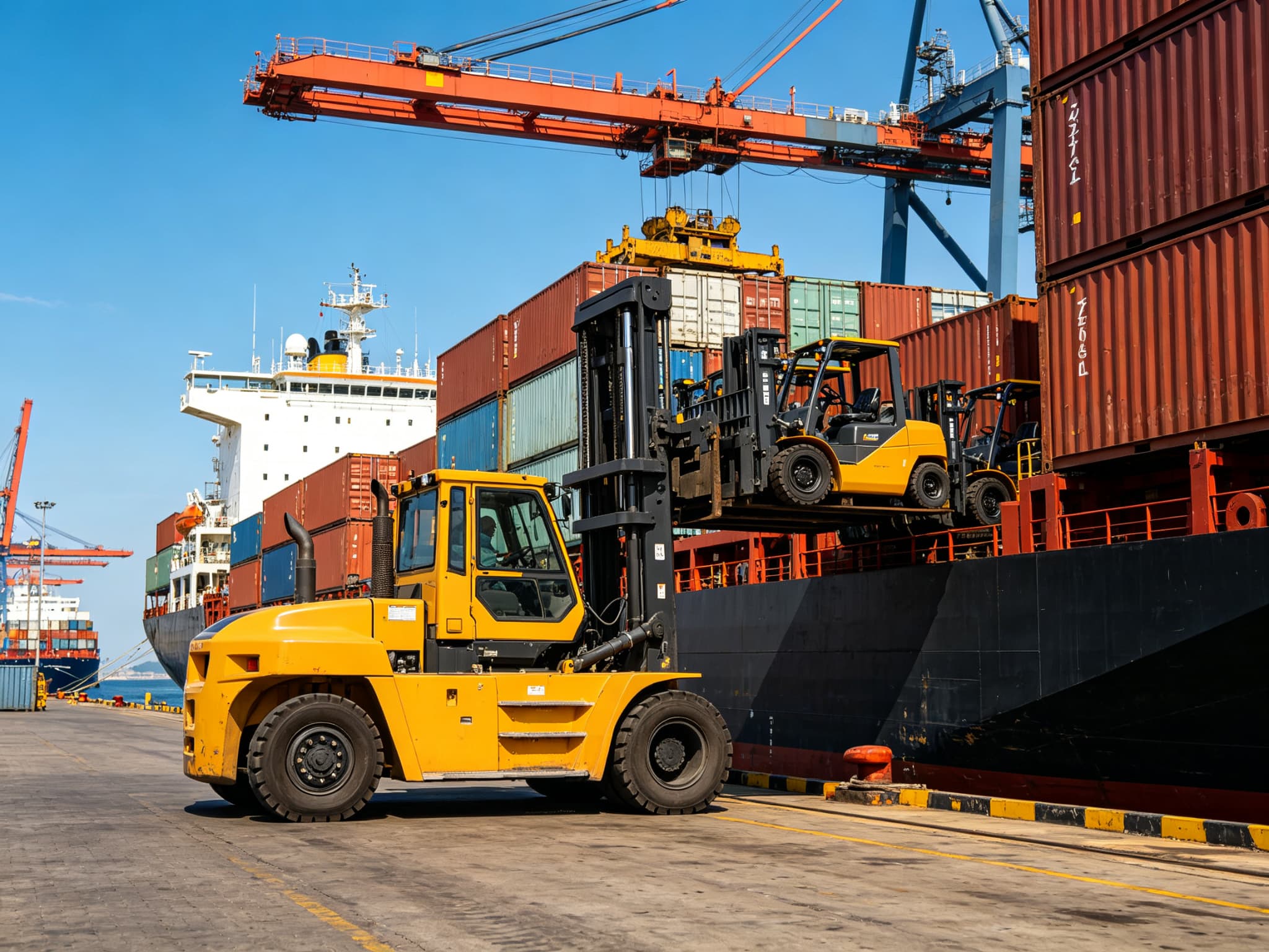 10 Ton Diesel Forklift With Glass Handling Arm Shipped To Chile